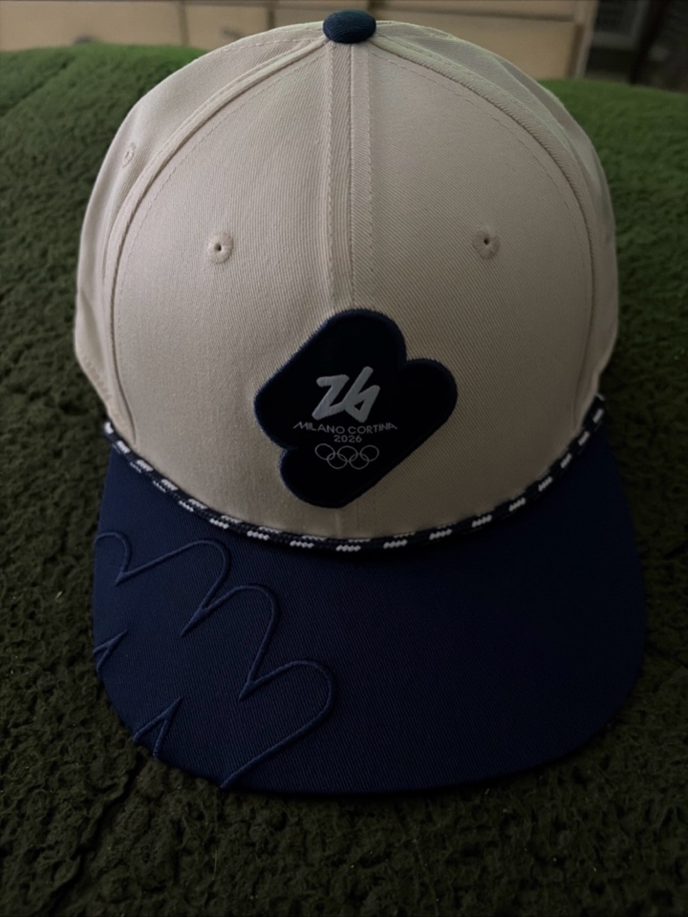 Milano Cortina 2026 Two-Tone Snapback Hat - Cream & Navy